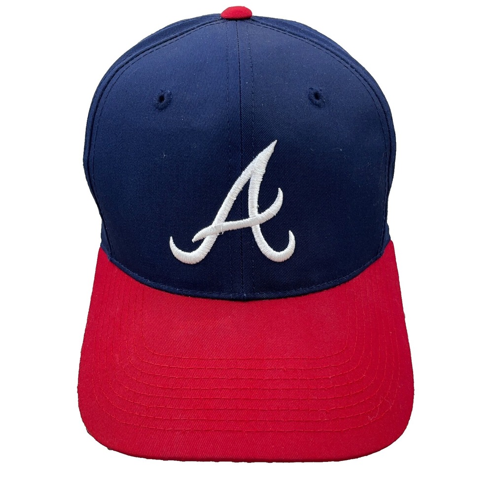 Atlanta Braves Hat Cap Snapback Blue Red Plain Logo Adjustable Adult Retro